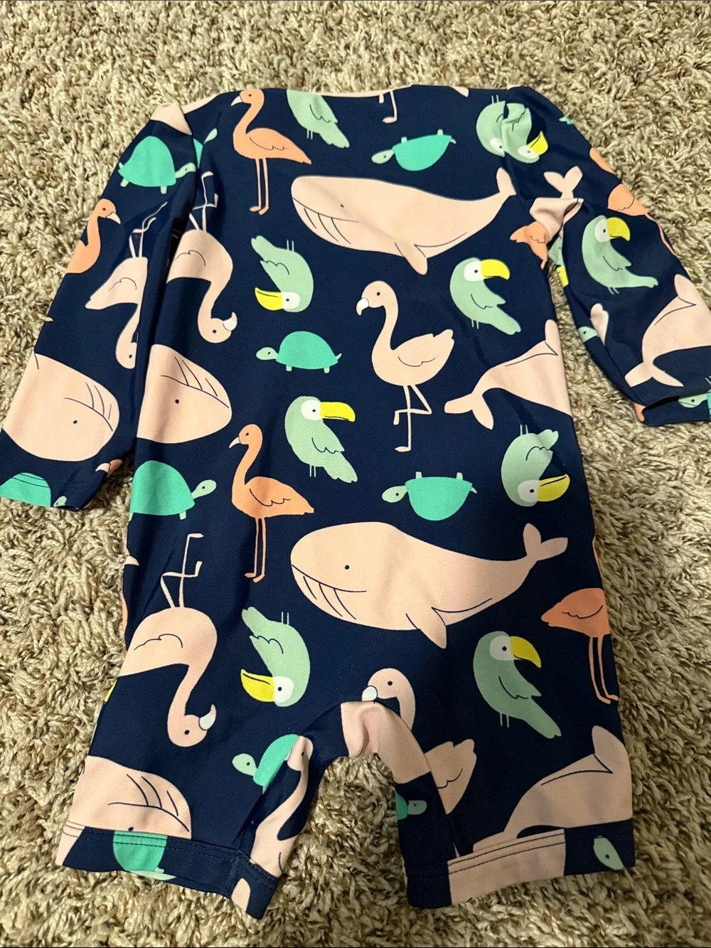 Carter's Navy Swimsuit with Pink & Mint Animal Prints